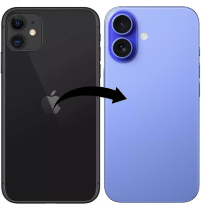 Converter Housing Assembly Rear Back Chassis Housing For Apple iPhone 11 Convert to iPhone 16 Blue