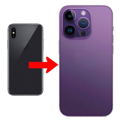 Converter Housing Assembly Rear Back Chassis Housing For iPhone X Convert to iPhone 14 Pro (Deep Purple)