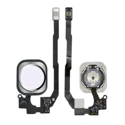 Home Button Complete for Apple iPhone 5s White - Outer Plastic with Inner Flex