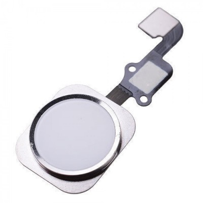 Home Button Complete for Apple iPhone 6 Plus Silver & White - Outer Plastic with Inner Flex - Image 3