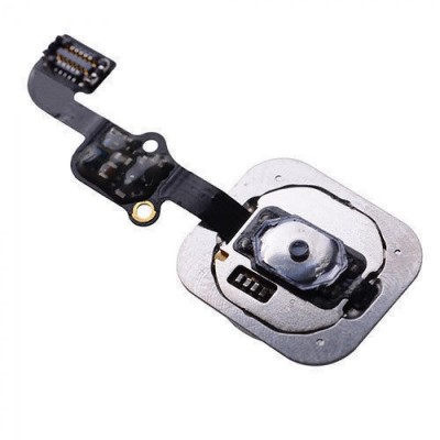 Home Button Complete for Apple iPhone 6 Plus Silver & White - Outer Plastic with Inner Flex - Image 2