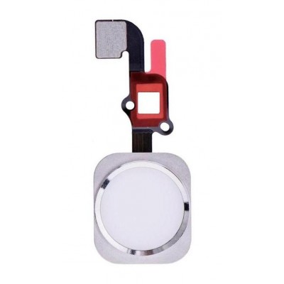 Home Button Complete for Apple iPhone 6s Plus Silver - Outer Plastic with Inner Flex - Image 2