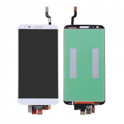 LCD with Touch Screen for LG G2 D800 - White (display glass combo folder)