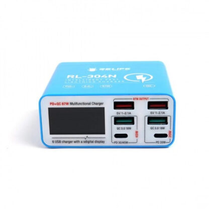 RELIFE RL-304P Smart 6-port USB Digital Display Charger for All Mobile Phones And Tablet Charging Support for PD3.0+QC3.0 - Image 2