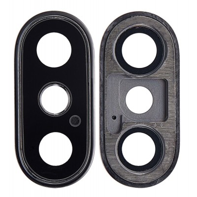 Camera Lens Glass with Frame for Apple iPhone XS Max Black