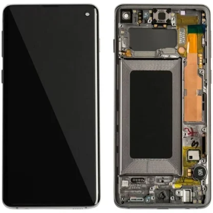 LCD with Touch Screen for Samsung Galaxy S10 - Black (display glass combo folder) With Frame OLED