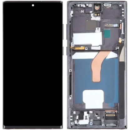 LCD with Touch Screen for Samsung Galaxy S22 Ultra 5G - Black (display glass combo folder) With Frame OLED