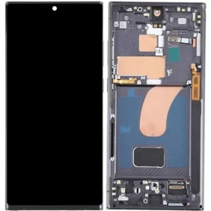 LCD with Touch Screen for Samsung Galaxy S23 Ultra - Black (display glass combo folder) I OLED With Frame