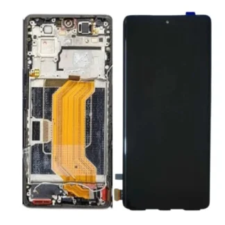 LCD with Touch Screen for Vivo V40 5G - Black (display glass combo folder) | AMOLED With Frame